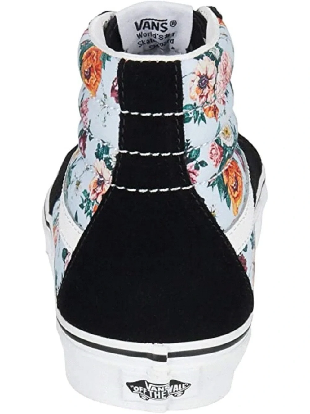 Vans High-Top Sneaker in Black with Floral Panels